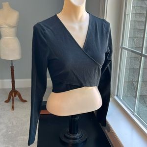 Black Long Sleeve Crop Top